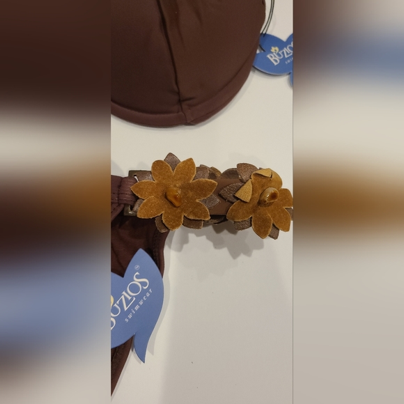 Buzios 2pc Brazilian Leather Floral Bikini Set - Picture 6 of 12